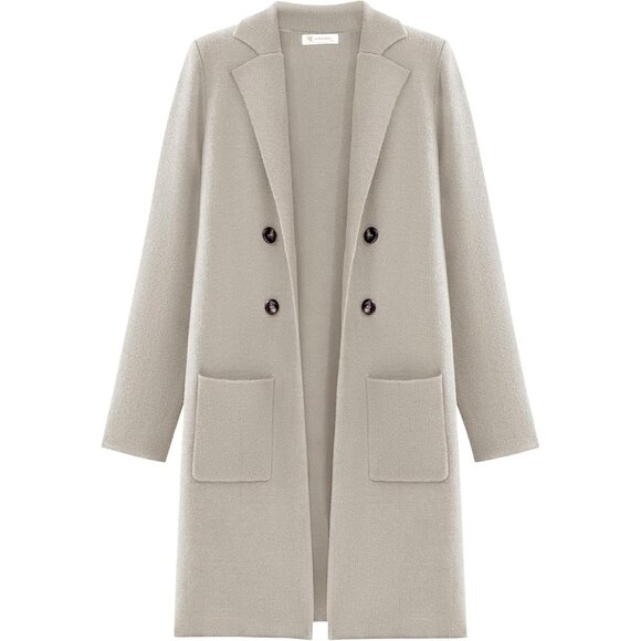 Sweaters - Women's Knit Cardigan Sweater Open Front Long Coat Casual Business